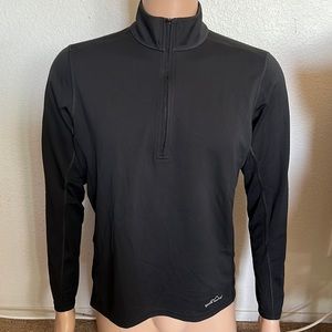 Eddie Bauer All Climate 365 1/4 Zip Long Sleeve Black Base Layer Top Hike Ski XL